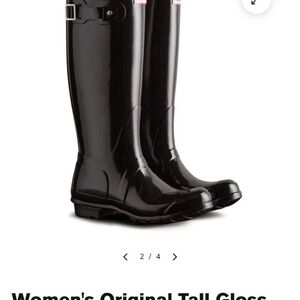 Women's Tall Gloss Black Rain Boots